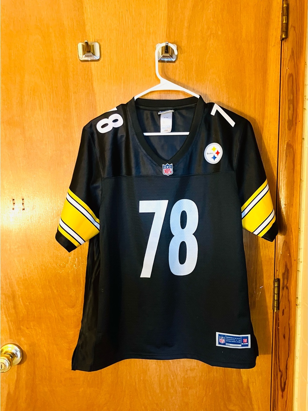 Pro Line NFL Pittsburgh Steelers Villanueva #78 Women’s L Black Jersey Read